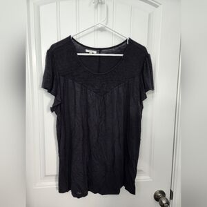 Maurices Black  Embellished Short Sleeve Top, Size XL